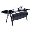Mesa  oficina GNAMA forma a izquierda vidrio  black - Mesas de Oficina - Office Home