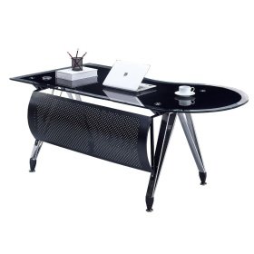 Mesa  oficina GNAMA forma a izquierda vidrio  black - Mesas de Oficina - Office Home