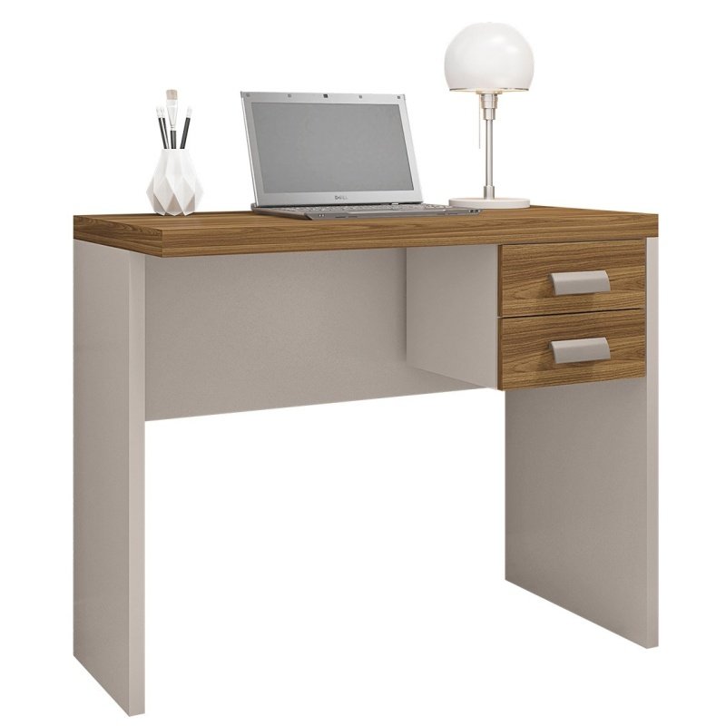 Mesa oficina AMARIS 90 2 cajones bi miel cacao - Mesas de Oficina