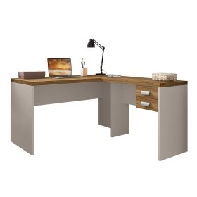 Mesas  oficina ODISTU  ODISTU 90 2 cajones bi miel cacao - Mesas de Oficina