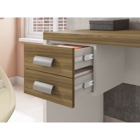 Mesas  oficina ODISTU  ODISTU 90 2 cajones bi miel cacao - Mesas de Oficina