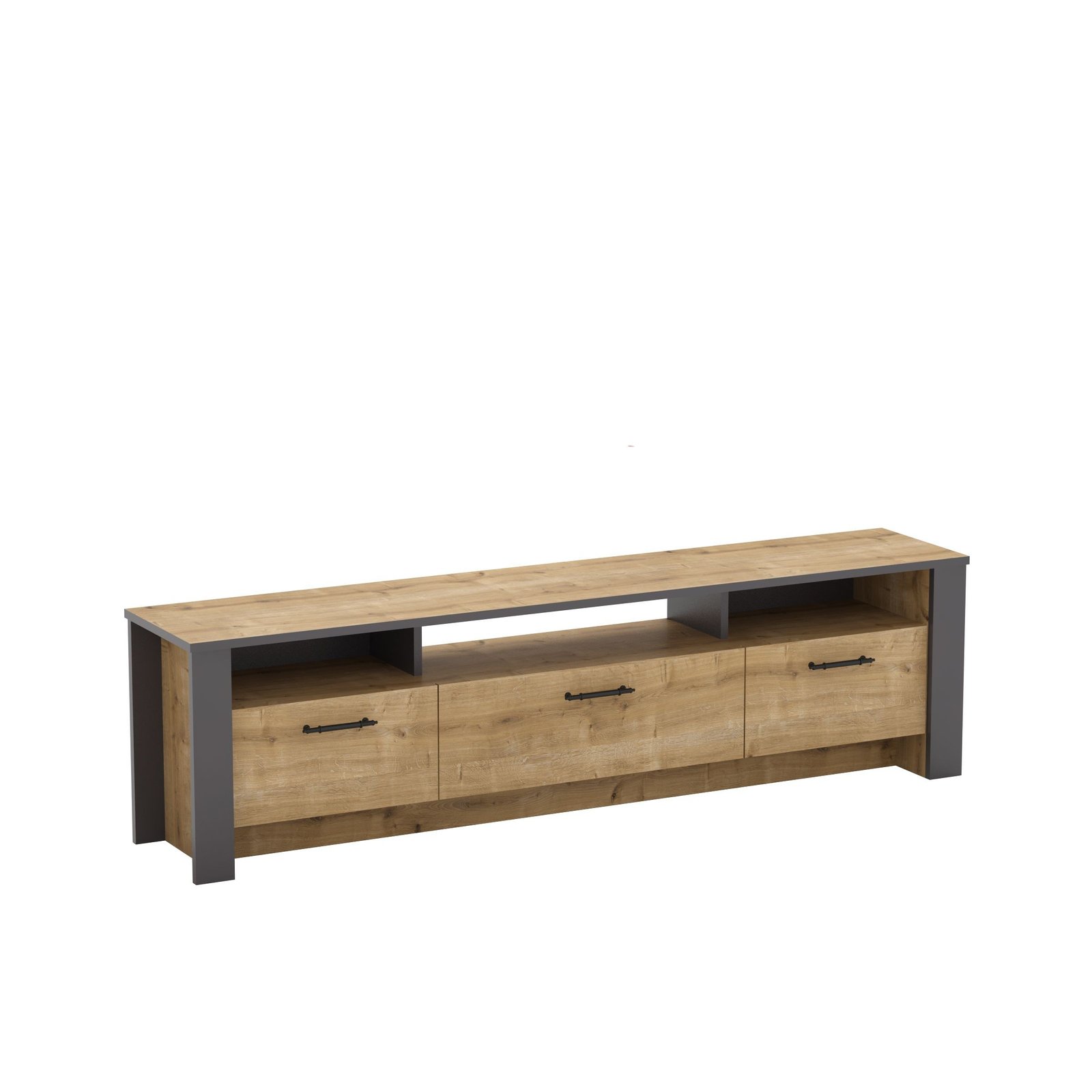 Mueble TV PPALIPHI roble con grey oscuro 1 - SALÓN
