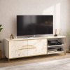 Mueble TV NAESI black con dorado 1 - SALÓN