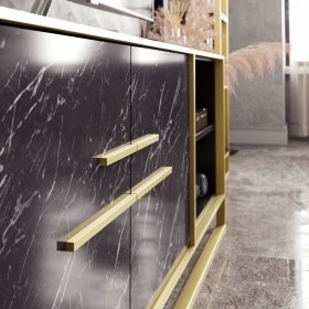 Mueble  TV NAESI   black con  dorado 1 - SALÓN