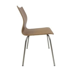 Silla ELIMEA   inoxidable   HPL  nogal - Sillas de metal y madera