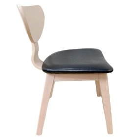 Silla BLINDU     hevea natural simill black - Sillas de madera