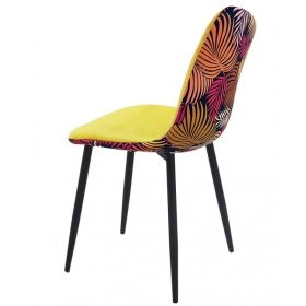 Silla RUSHO FED   white  yellow - Sillas tapizadas