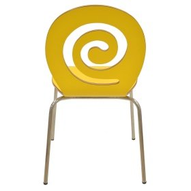 Silla PONSAPI   inoxidable  yellow - Sillas de metal y madera