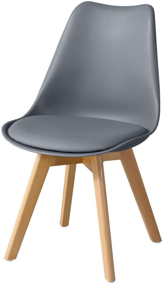 Silla RRETO 4P white grey oscuro - Sillas de madera