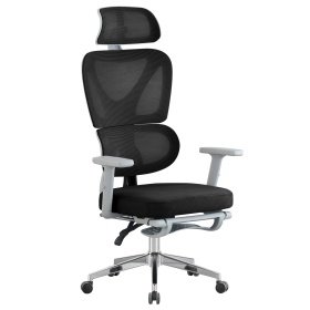 Sillón  oficina RBUYDU  ergonómico grey  black - OFICINA