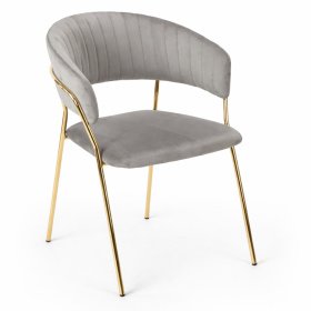 Sillón FRÉNKE FED   dorado  white  grey - Sillas tapizadas