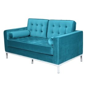 Sofá RLESA 2 plazas  white  turquesa - Sofá de 2 plazas