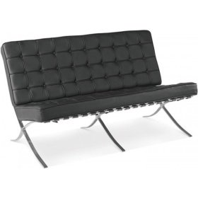 Sofá RNABA 2 plazas  inoxidable simill black - Sofá de 2 plazas