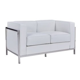 Sofá LOBB2 plazas  inoxidable simill white - Sofá de 2 plazas