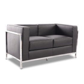 Sofá LOBB2 plazas  inoxidable simill black - Sofá de 2 plazas