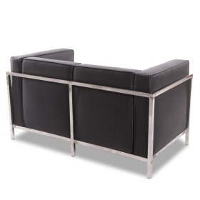 Sofá LOBB2 plazas  inoxidable simill black - Sofá de 2 plazas