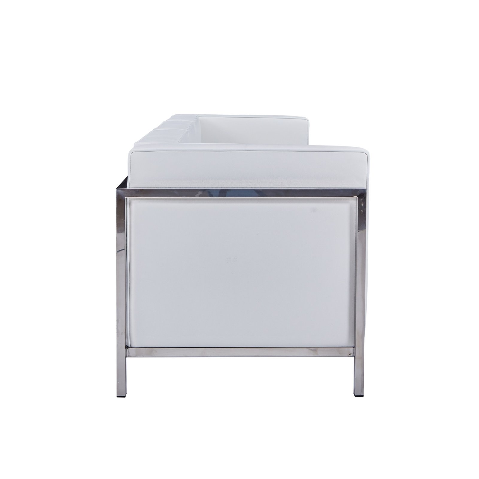 Sofá LOBB3 plazas inoxidable simill white - Sofás de 3 plazas