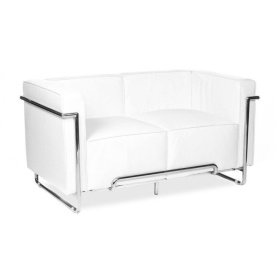 Sofá TTONEVE 2 plazas  inoxidable simill white - Sofá de 2 plazas