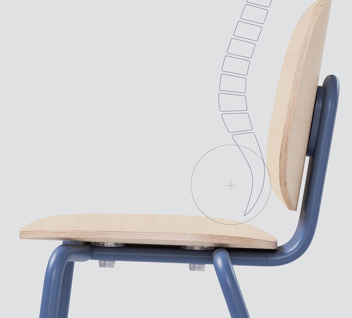 Taburete LMARCO blue con HPL natural - TABURETES