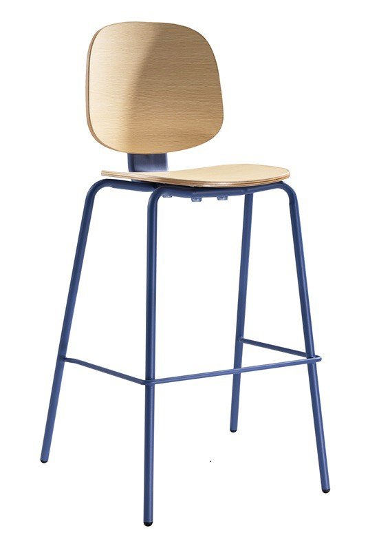 Taburete LMARCO blue con HPL natural - TABURETES