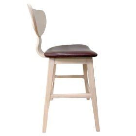 Taburete BLINDU   hevea natural simill brown - Taburetes de madera