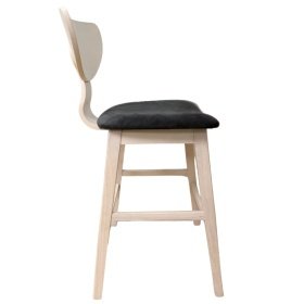 Taburete BLINDU   hevea natural white  grey oscuro - Taburetes de madera