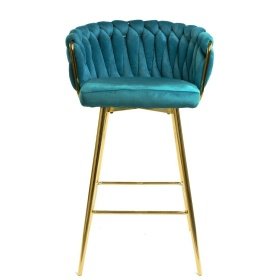 Taburete KING   dorado  white  turquesa - Taburetes tapizados