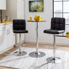 Taburete MIAMI   simill black - Taburetes tapizados