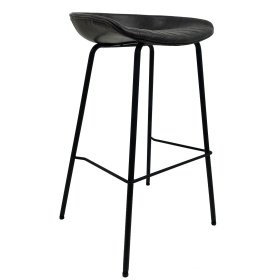 Taburete RIUSSOMI  simill black - Taburetes tapizados