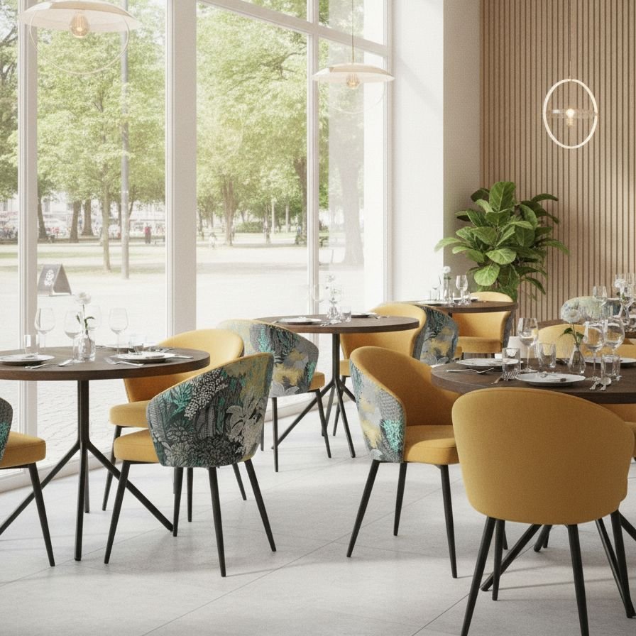 Silla KAISEN, metal, asiento y respaldo tapizado - Sin categorizar
