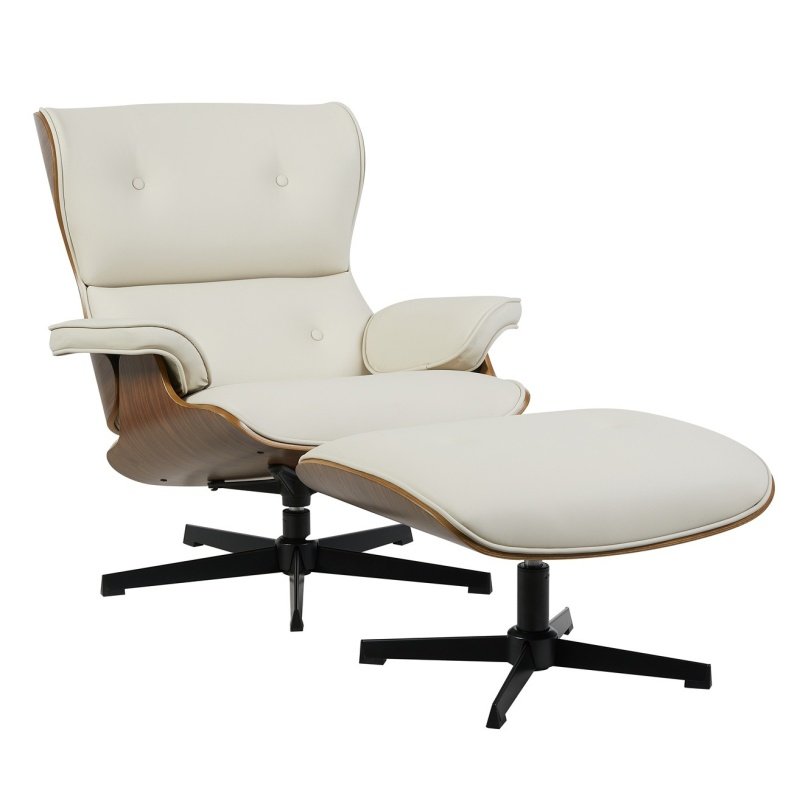 Butaca con ottoman CARIMEA simill beige - Butacas y Sillones