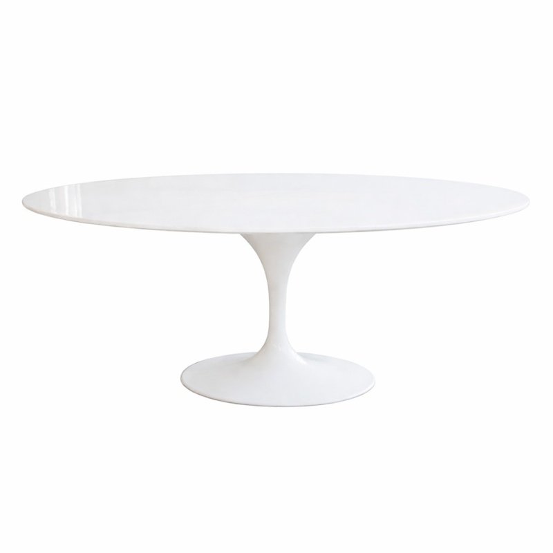 Mesa ROMAN oval vidrio lacada white - MESAS
