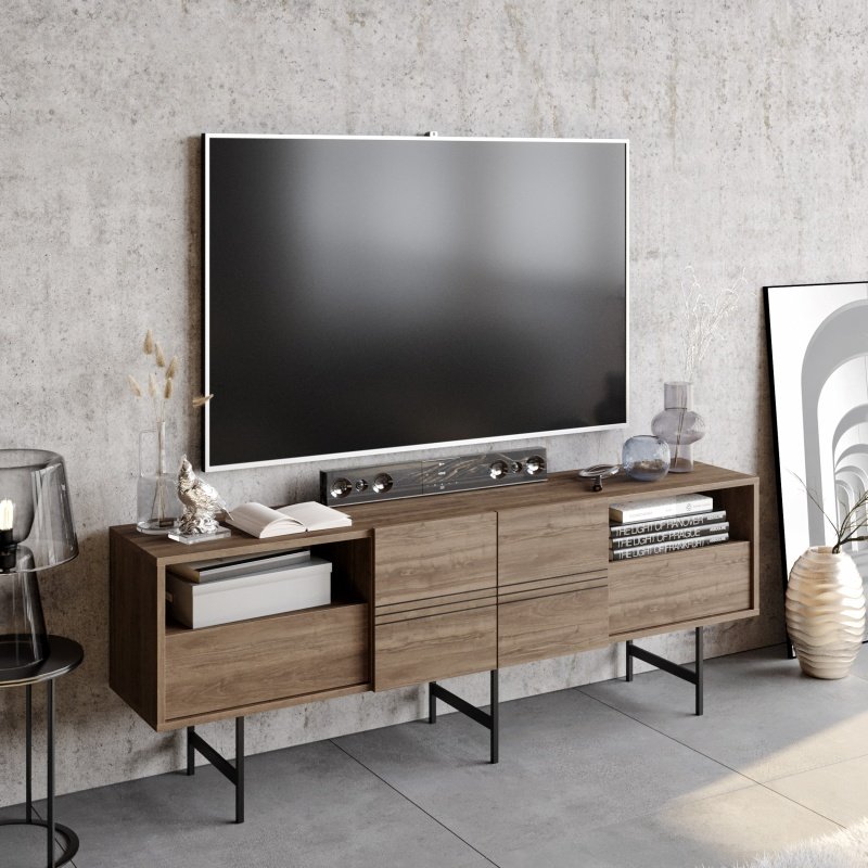 Mueble  TV GIO  nogal 1 - MUEBLES PARA SALÓN