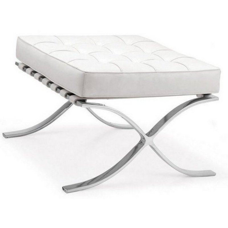 Ottoman ELORA inoxidable simill white - Butacas y Sillones de diseño