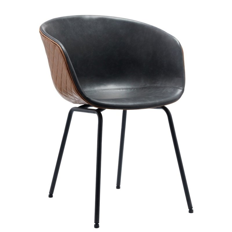 Sillon CAYLA  simill cuero brown black - SILLAS