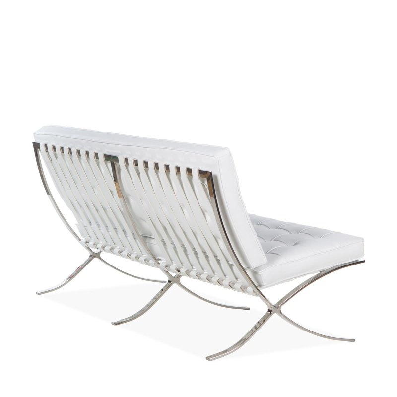 Sofa ELORA 2 plazas  inoxidable simill white - Sofá de 2 plazas