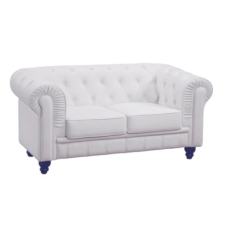 Sofa SOFIA 2 plazas simill white - Sofá de 2 plazas
