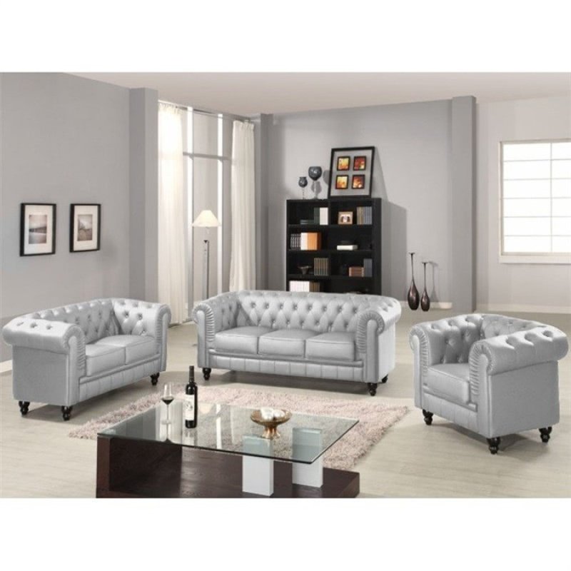 Sofa SOFIA 2 plazas simill plata - Sofá de 2 plazas