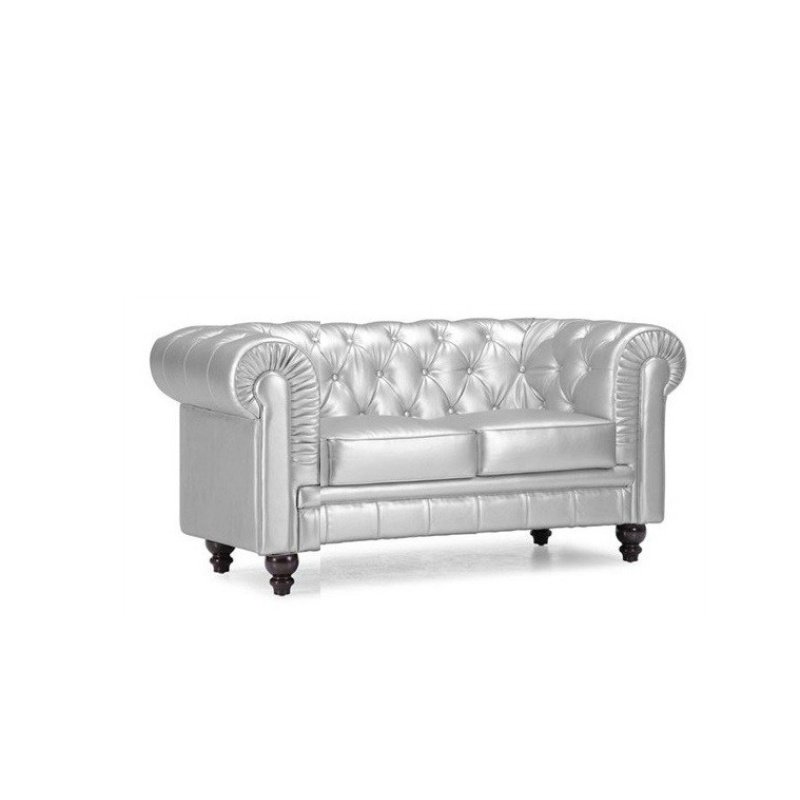 Sofa SOFIA 2 plazas simill plata - Sofá de 2 plazas