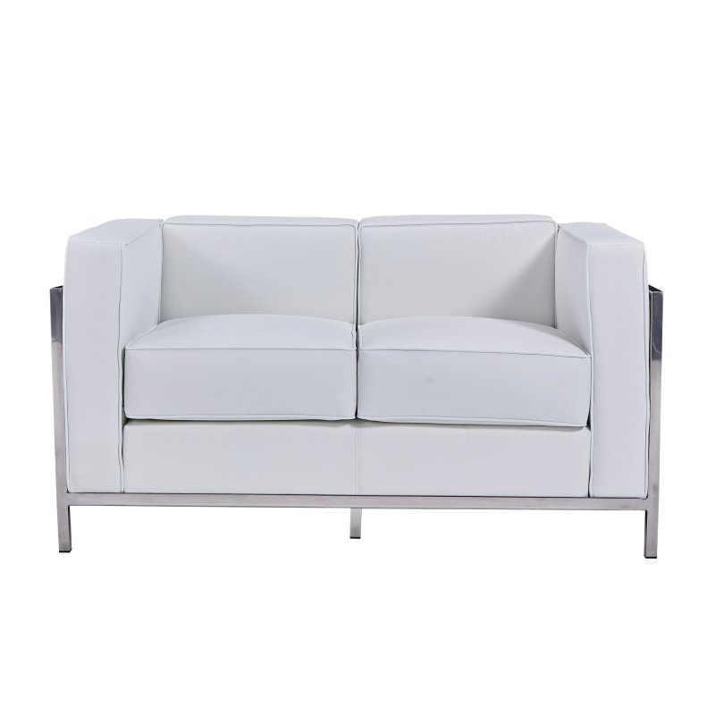 Sofa LOBB2 plazas  inoxidable simill white - Sofá de 2 plazas