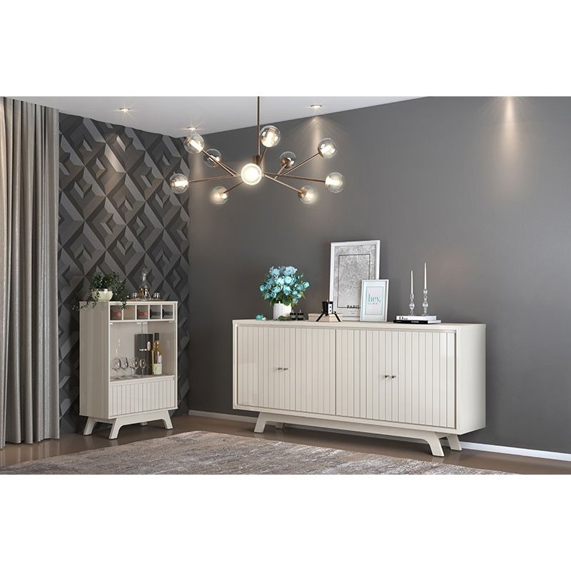 Vitrina AMIRA  white roto - MUEBLES PARA SALÓN