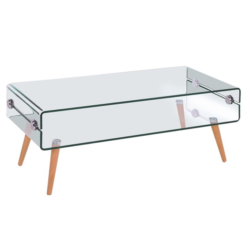 Mesa Norbella 110×55 mad. vidrio - Mesas auxiliares y de centro