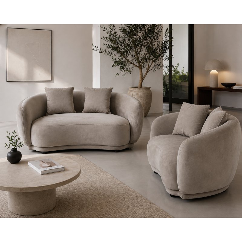 Sofá Salonia Light gray 3pl. velv. - Sofás de 3 plazas